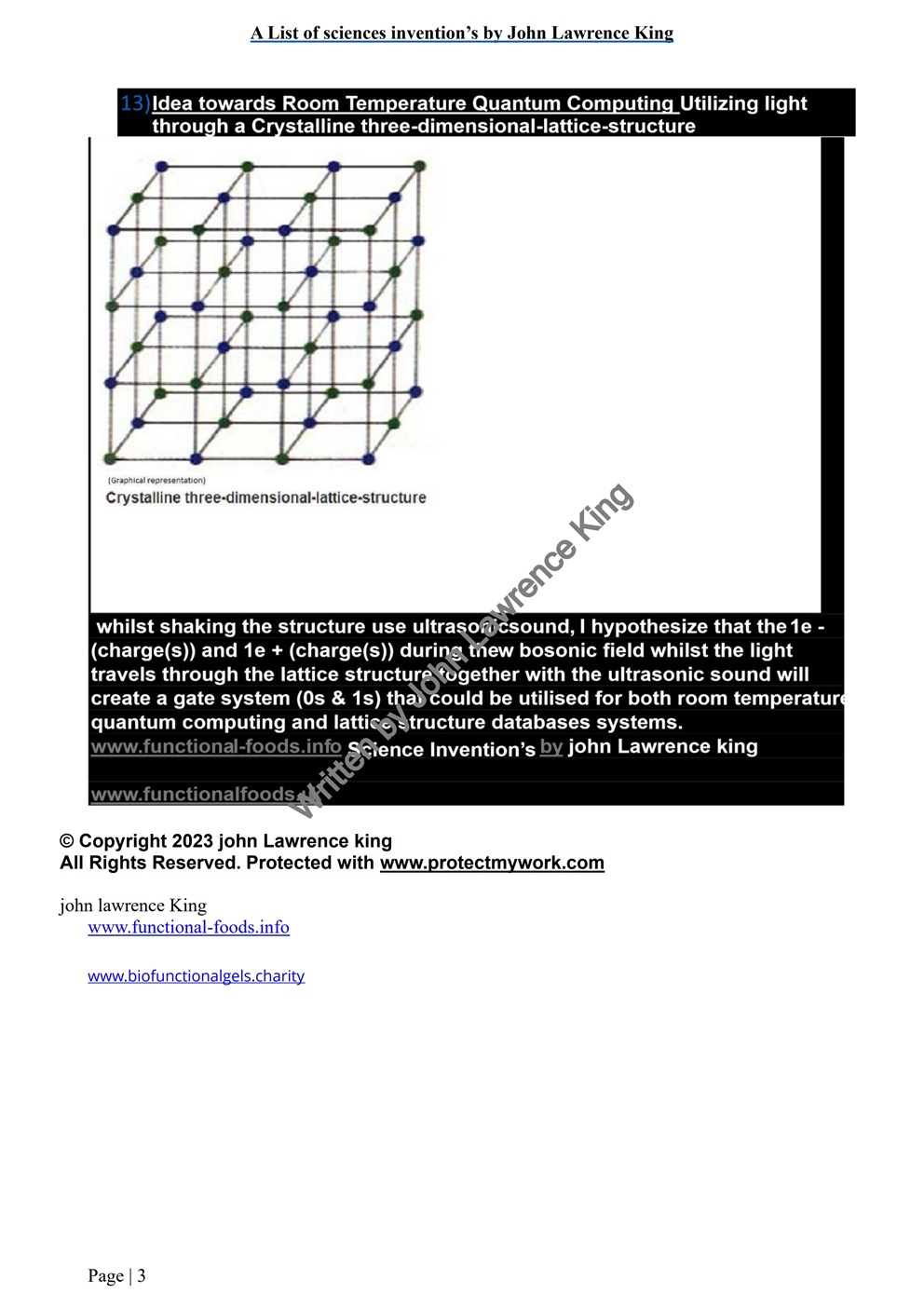 13 Science inventions, invented by john Lawrence king